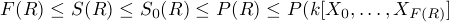 F(R) < S(R) < S0(R) < P (R) < P (k[X0,...,XF(R)]
