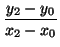 $\displaystyle {\frac{y_2 - y_0}{x_2 - x_0}}$