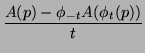 $\displaystyle {\frac{A(p) - \phi_{-t} A(\phi_t(p))}{t}}$