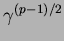 $ \gamma^{(p-1)/2}_{}$