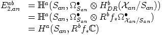  ab       a       •       b
E2,an  =  H (San, _O_San  ox  H DR(Xan/San))
      =  Ha(San, _O_•San  ox  Rbf*_O_ •Xan/San)
      =  Ha(San, Rbf*C)  