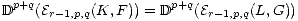 Dp+q(Er- 1,p,q(K,F)) = Dp+q(Er-1,p,q(L, G))
