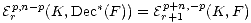  p,n-p      *        p+n,-p
Er   (K,Dec (F)) = Er+1   (K,F )
