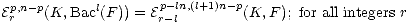 Epr,n-p(K,Bacl(F)) = Epr--lln,(l+1)n-p(K,F ); for all integers r
