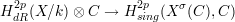 H2pdR(X∕k )⊗ C →  H2psing(X σ(C ),C)
