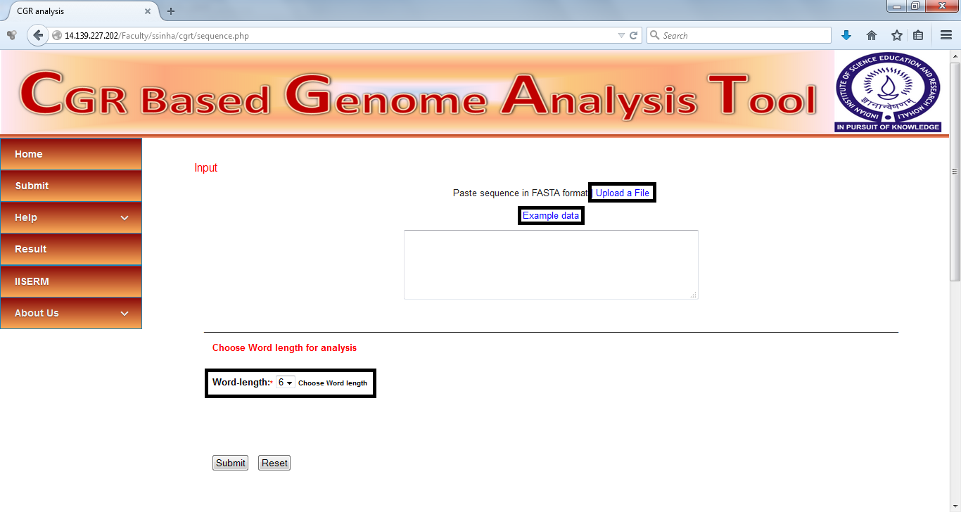 sequence input